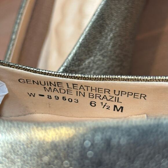 NWOT Walking Cradle Round Toe Gold Metallic Flats Size 6.5 - Picture 8 of 10